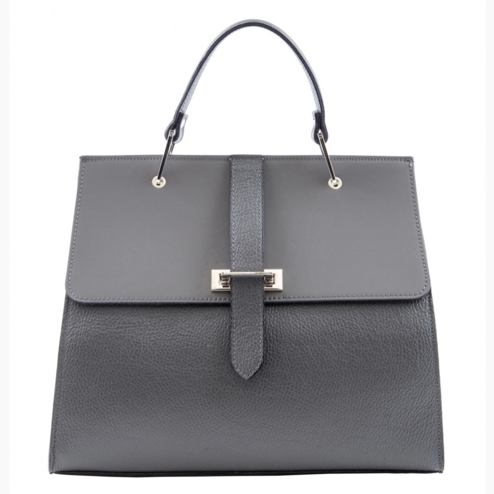 Camelia Roma Leather Handbag (grey)